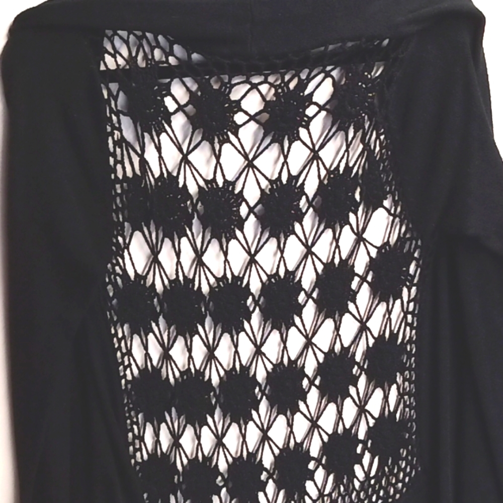 Crochet Back Cardigan Sweater